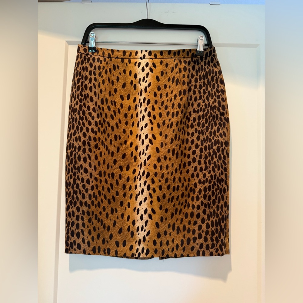 Michael Kors Beige and Brown Patterned Skirt